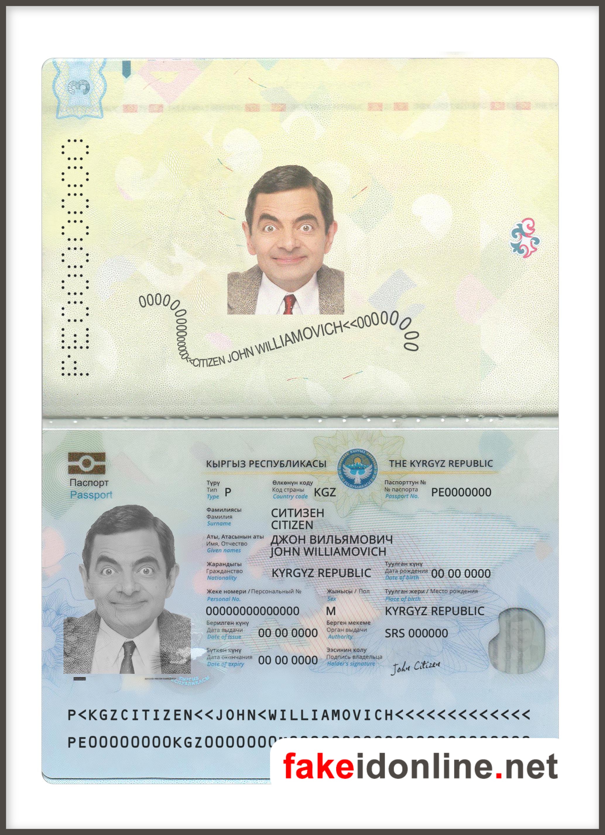 Kyrgyzstan Passport PSD Template